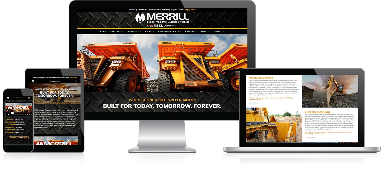 MERRILL Heavy Equipment Landing Page